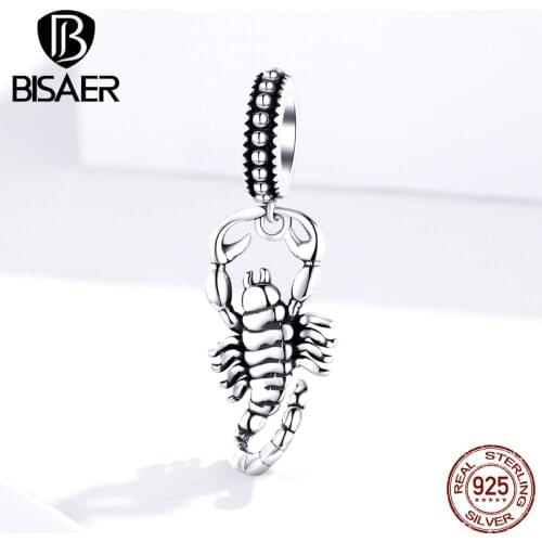 Star Sign Beads Hot Sale 925 Sterling Silver Quiet Scorpio Zodiac Constellations Charms fit for DIY Bracelets 925 Jewelry