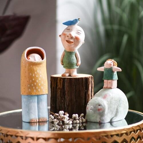 Modern Funny Character Decoration Handmade Doll Cartoon Creative Furnishings Childrens Room Floral Grass Home Decoration