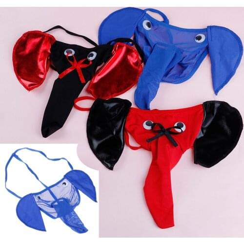 Men Elastic T Back Erotic Lingerie Thong Sexy Mens G-strings Thongs Elephant Bulge Pouch Male Bulge Pouch Underwear
