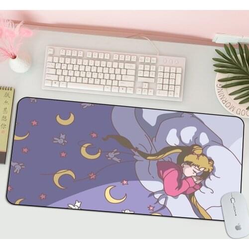 MRGLZY Anime Moon Cat Game Mousepad MOUS Gaming Mouse Pad Rug for PC Laptop Notebook Gamer Mouse Pad 90x40