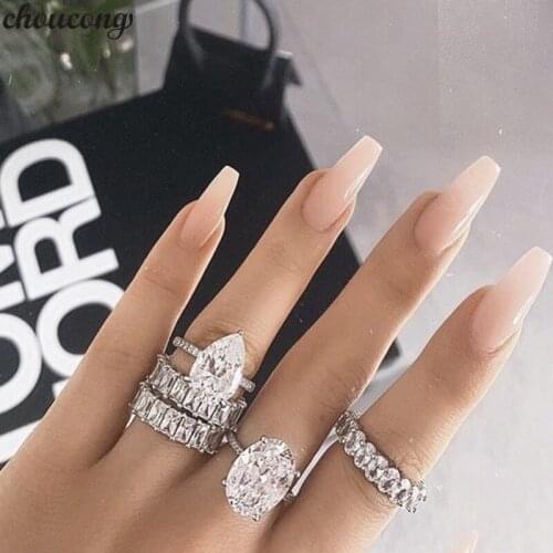 Choucong Valueable Female ring 925 sterling Silver AAAAA Zircon cz Engagement Wedding Band Rings For Women Bridal Party Jewelry