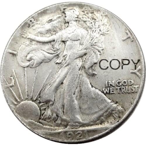 US 1921 PSD Walking Liberty Half Dollar Silver Plated Copy Coins