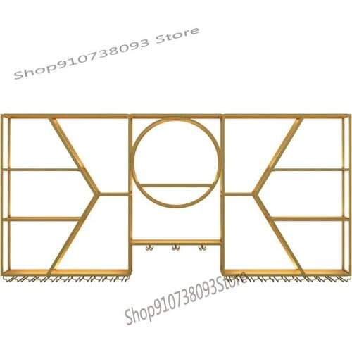 Creative bar counter wine rack wall-mounted wine cabinet restaurant wine rack wrought iron rack bar wall display rack customizat