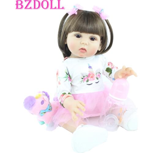 48 CM Full Silicone Body Reborn Doll Like Real 19 inch Vinyl Princess Babies For Girl Birthday Gift Bonecas Bathe Toy