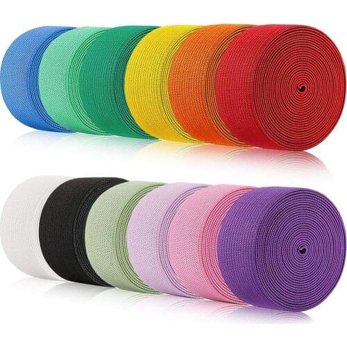 10Meter Braided Color Elastic Bands Heavy Stretch Strap Cord Elasticity Knit Flat Elastic Band for DIYSewing Waistband Bedspread