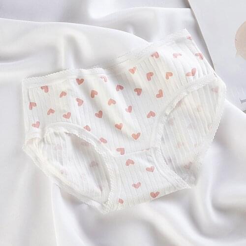 Fashion Sweet 95% Cotton Printed Panties Girls Underwear Breathable Women Panties