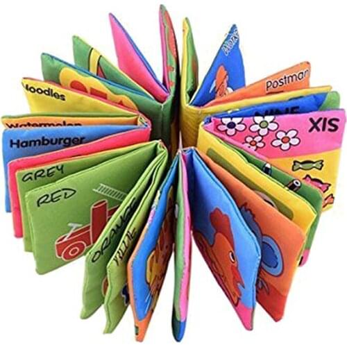 Set of 6 Soft Textbooks, Suitable for children aged 3 months to 3 years, 10 x 9cm, English