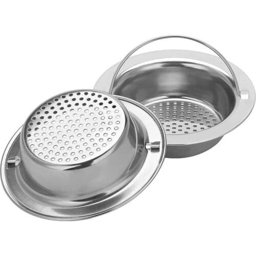 New 2PCS Upgrade Stainless-Steel Kitchen Sink Strainer (Hand-Held), Premium Drain Filter Strainer, Large Wide Rim 4.33 inch Diam
