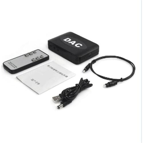 Newest DCA Chip 3.5mm Jack 2*RCA Digital to Analog Audio Converter Amplifier Decoder Optical Fiber Coaxial Adapter with Remote