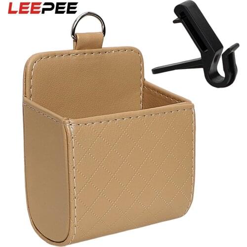 PU Leather Car Organizer Pocket Storage Bag Universal Outlet Vent Tidy Storage
