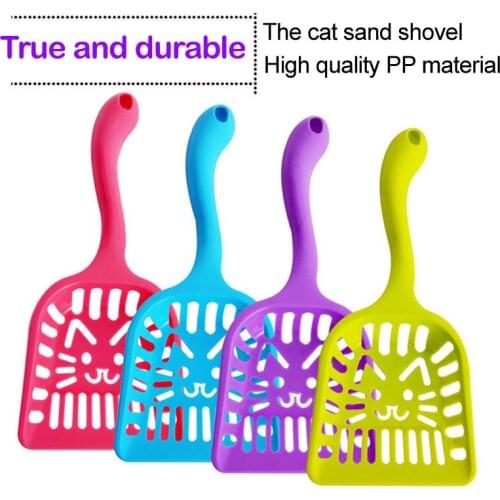Pet Shovel Cat Litter Sifter Cartoon Cat Sand Shovel Plastic Cleaning Tool Scoop Dog Puppy Cat Kitten Poop Shovel Waste Tray