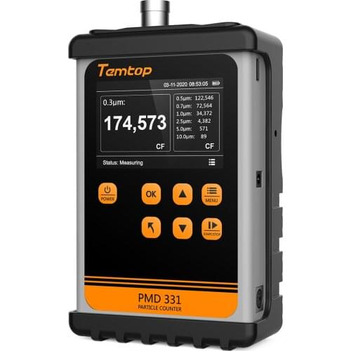 Temtop PMD331 Handheld Particle Counter Dust Monitor Air Quality Monitor Dust Meter Laser Particle Sensor for 0.3μm 0.5μm 0.7μm