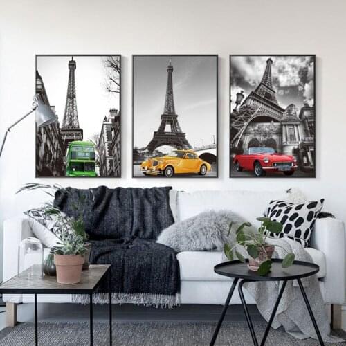Modern City Landscape tower Paris Tower Buliding Canvas poster Art Decoration Canva painting Bedroom Living Room Modern Decor