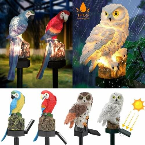 Solar Power LED Owl Parrot Lawn Light Lawn Landscape Solar Light Outdoor Waterproof Garden Landscape Lamp Waterproof