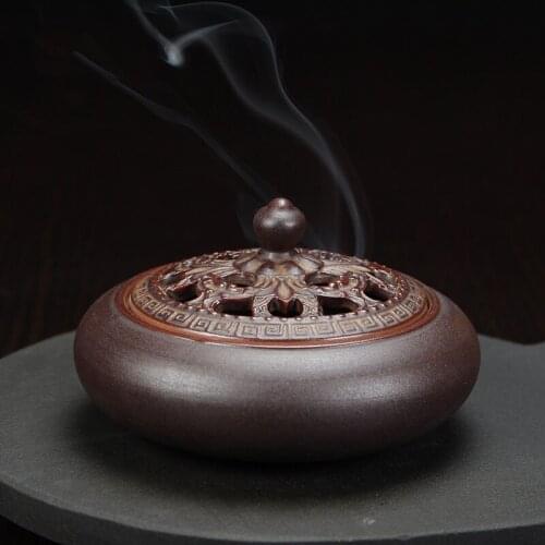 Vintage incense burner ceramic incense burner antique line incense burner simple and beautiful buddhist supplies