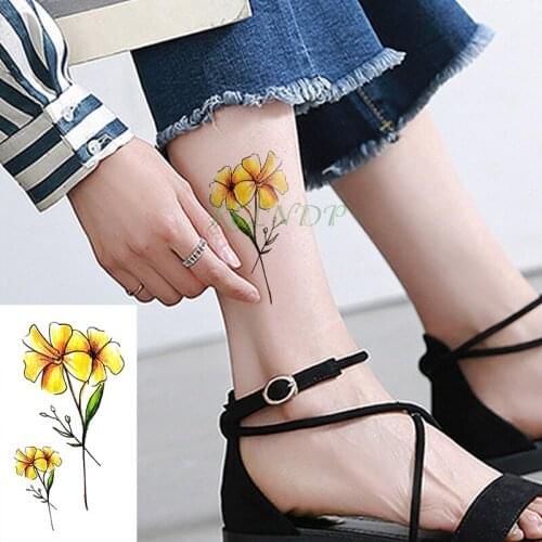 Waterproof Temporary Tattoo Stickers Flower Fake Tatto Flash Tatoo Tatouage Body Art Hand Foot arm neck for Girl Women femme