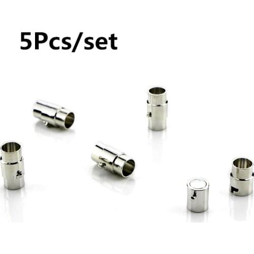 5Pcs/set Magnetic Leather Cord End Cap/ Clasp With Locking Mechanism,Connector For Bracelet Necklace Making 3/4/5/6/7/8mm