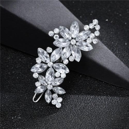 Fashion Women Lady Crystal Rhinestone Bridal Wedding Flower Hairgrips Hairpins Hair Clip Hair Jewelry Hair Accessories