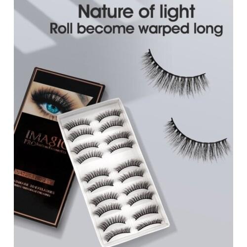 10 Pairs Of 3D False Eyelashes Set Cotton Natural Thick Long Clurling Eye Lashes Dramatic Eye Makeup Extension Eyelashes Comesti