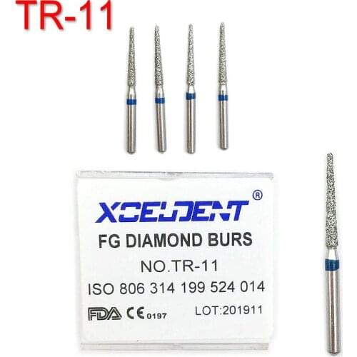 10pcs Dental Lab Diamond Burs Drill Polishing Smoothing Whitening Medium FG 1.6mm High Handpiece TR-11