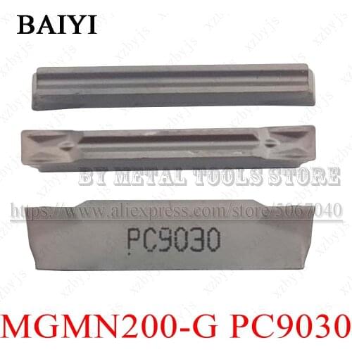 10PCS MGMN200-G PC9030 grooving inserts turning tool CNC cutter lathe 2mm slotted blade metal turning lathe tools MGMN200