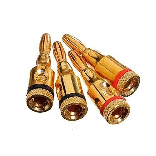 12pcs gold Musical Audio Speaker Cable Wire 4mm Banana Plug Connector