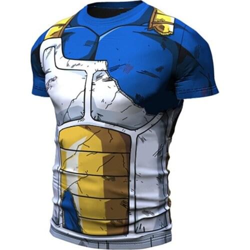 2021 Compression Tee-shirt Anime 3D Print Tshirt Vest Vegeta Goku T-shirt Funny Tees Shirts Activewear