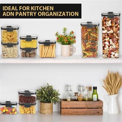 Plastic Cereal Containers with Easy Lock Lids Airtight Food Storage Container