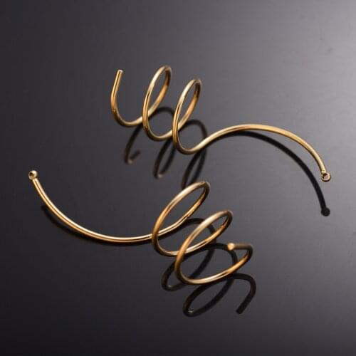 6Pc/Lot Metal Golden Spiral Brass Charms Pendent for Necklace Earring Jewelry Making 18K Real Gold Plated Brass Knuckles Women