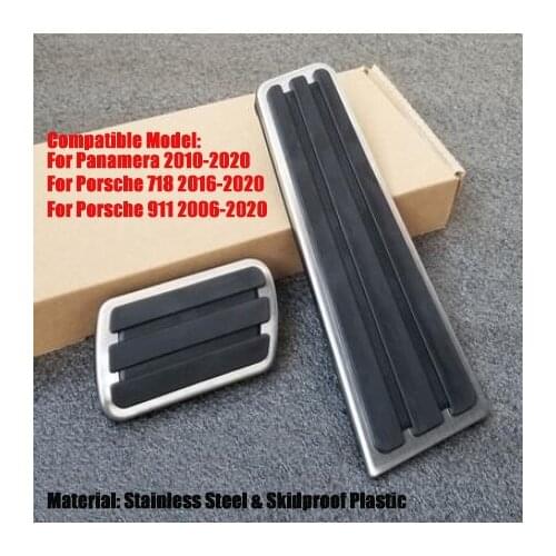 Car styling Accessories Fuel Accelerator Brake Footrest Pedals Plate Pads Case For Porsche 718 911 Panamera Cayenne Macan