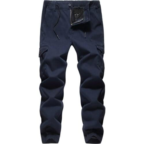 Man Military Tactics Multi Pocket Casual Straight Trousers Overalls Men Thickening Fleece Winter Warm High Quality Cargo Pants