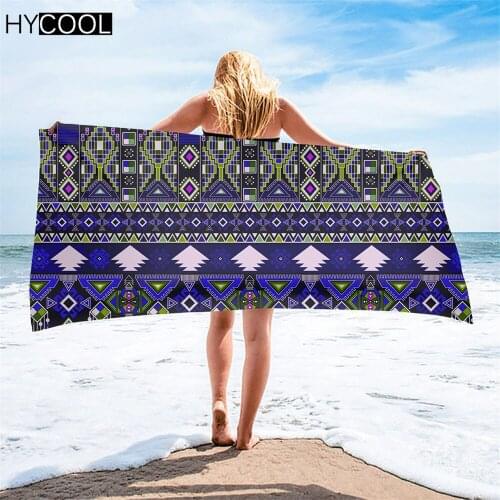 African Ethnic Pattern Printing Quick-Dry Miscrofiber Swimming Towels Beach Yoga Mat Comfort Bathing Towels Soft Toallas