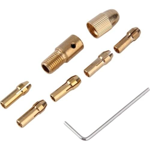 Hot 8Pcs 0.5-3mm Small Electric Drill Bit Collet Mini Twist Chuck Tool Kit