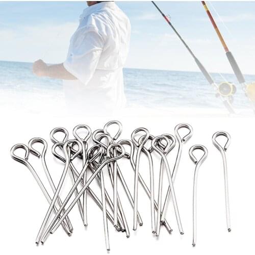 100Pcs 20/30/50mm Fishing Hook Centering Pins Fixed Latch Needle Spring Twist Crank Lock DIY Fishing Lure Spinner Accessories