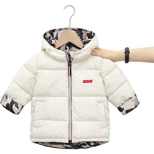 Two Sides Boys Winter Jacket Down Cotton Padded Toddler Winter Outwear Children Warm Thermal Coat Kids Clothes