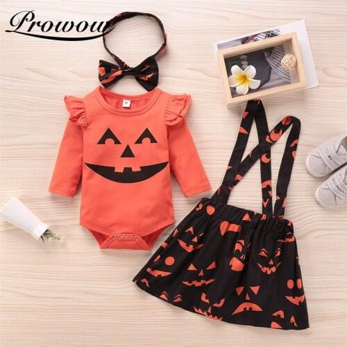 Prowow My First Halloween Baby Costume Flying Bobysuit+Strap Dress Festival Baby Girl Clothes Winter Kids Newborn Girl Clothing