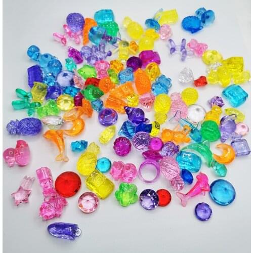 6pc Fruit Sea Animal Acrylic Craft Mode Game Crystal Bead Figurine Ornament Garden Fairy Decoration Glass Decor DIY Accessories