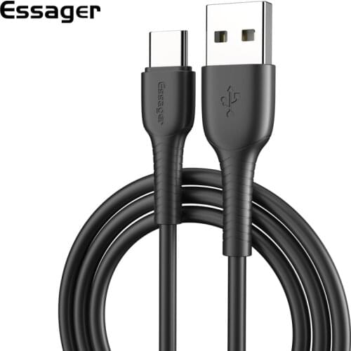 Essager USB Cable For Samsung S20 Note 10 3A Accessories Fast Charging Type C Cable PVC Quick Charge Mobile Phone Cables