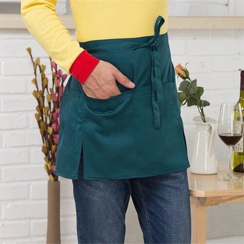 Kitchen Cooking Aprons Adult Stripe Oil Proof Work Dining Half Length Long Waist Apron Chef Cafe Bar Kitchen Cooking Bibs Apron