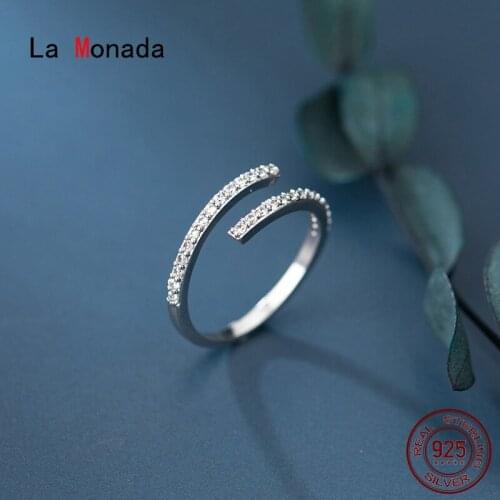 La Monada 51-57mm Women Ring 925 Sterling Silver Minimalist Rings For Women 925 Silver Fine In Jewerly Rings Woman Finger Open