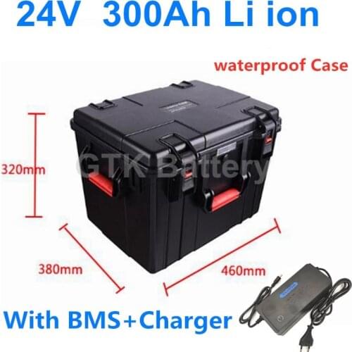 24V 300AH Lithium ion battery for RV Tricycle backup power van solar golf cart boat trolling motor +15ACharger