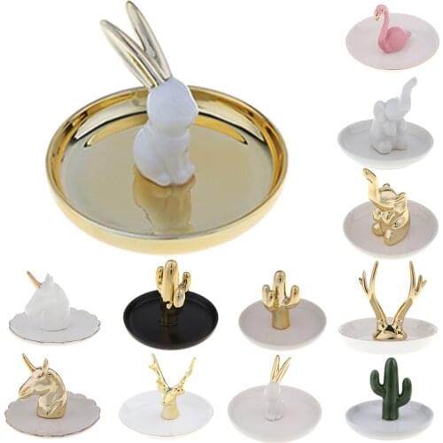 Pretty Ceramic Jewlery Organizer Girl Jewelry Dish for Engagement Wedding Rings Display Jewelry Tray Décor women gift