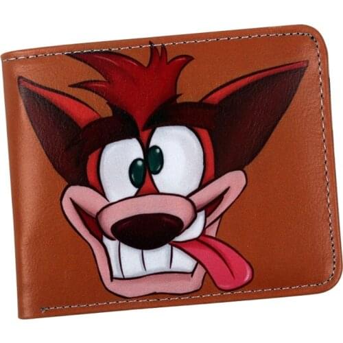 Men wallets Classic game CRASH BANDICOOT Cartoon Character wallet card id holders Short purse Coin Pocket
