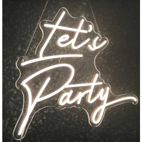 Lets Party Custom Neon Sign Light LED Flex Letter Board Wedding Party Bar Pub Decor Wall Hanging Room Home Decoration Gift