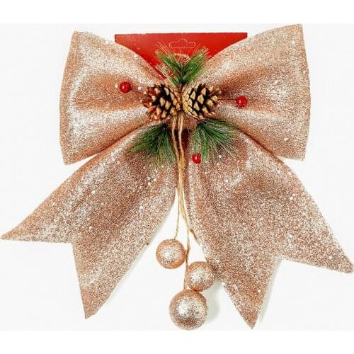 Christmas Decoration Pine Cones Bow-knot for Christmas Tree Hanging Decoration Pendant Home Mall Window Decoration Ornaments