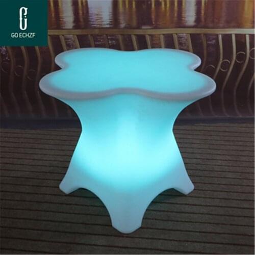 New Rechargeable LED Luminous cocktail table waterproof Round glowing led bar table Outdoor Furniture for bar kTV party supplies