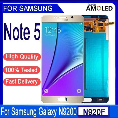5.7''ORIGINAL LCD For SAMSUNG Galaxy Note5 N920A N9200 SM-N920 N920C LCD Display Touch Screen Digitizer Replacement With frame