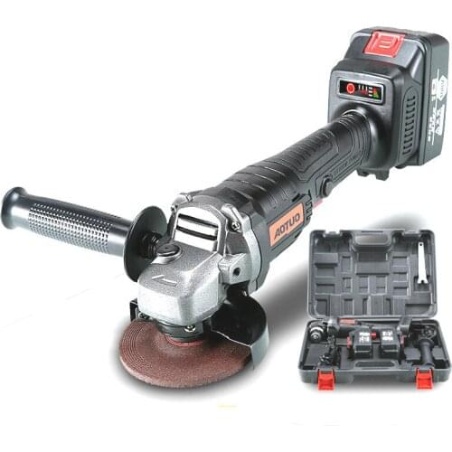 21V Rechargeable Electric Angle Grinder with 2pc Lithium Battery Brushless Cordless Grinding Machine Wood/Metal Cutting Tool