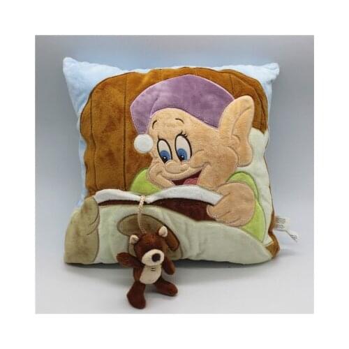 Original Disney Cartoon Snow White seven dwarfs Sleeping Pillow Plush Toy Hold Pillow Birthday Present For Child 32CM