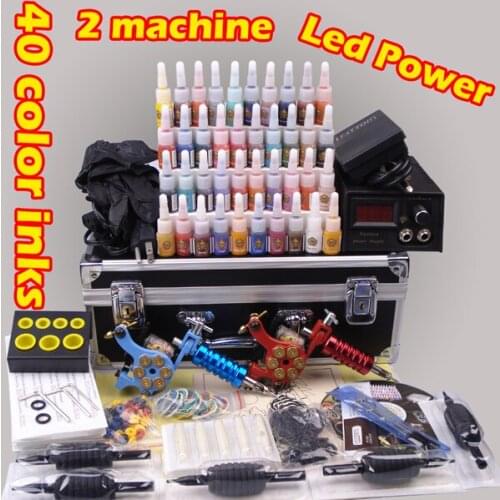 Complete tattoo kits beginner tattoo set cosmetic permanent makeup gun tip needles grip kit